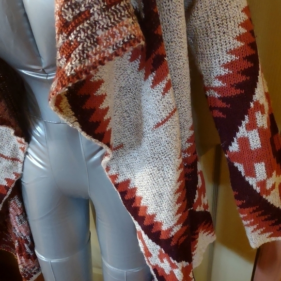 Quinn Chunky Knit Multicolored Wrap Sweater Women Size Medium  Long Sleeve - Picture 3 of 7